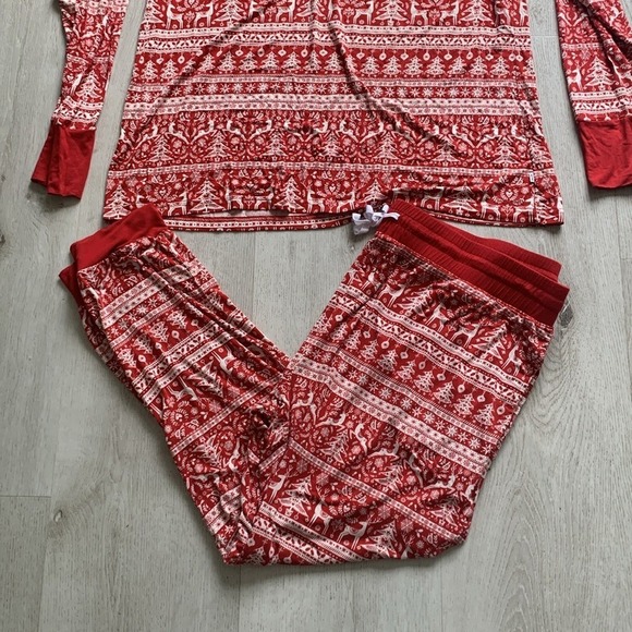 Little sleepies Christmas Womens red reindeer trees size X-LARGE holidays - Picture 3 of 14